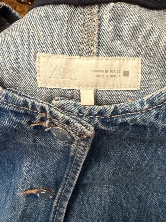 Zara Denim Button-Front Women's Dress - Picture 4 of 4